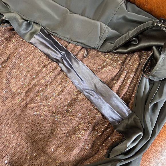 Reem Akra Runway Sequence Dress Tunic. Size S/M . Green/olive color - Picture 9 of 9